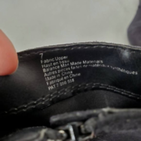 Express Womens Ankle Boots Booties Black Cuban Heels Side Zipper Buckle Strap 7 - Picture 9 of 10